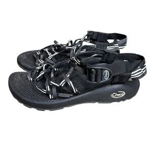 Chaco Sandals ZX3 Classic Scatter Black/White Arch Support Women Sz 7 Strappy